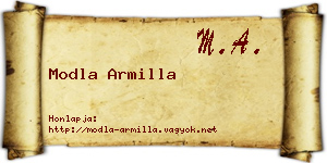 Modla Armilla névjegykártya